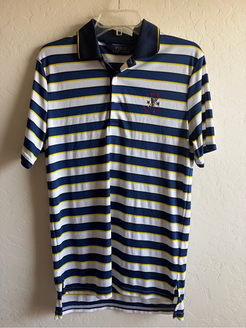 Ralph Lauren Navy, White & Yellow Striped Polo Shirt